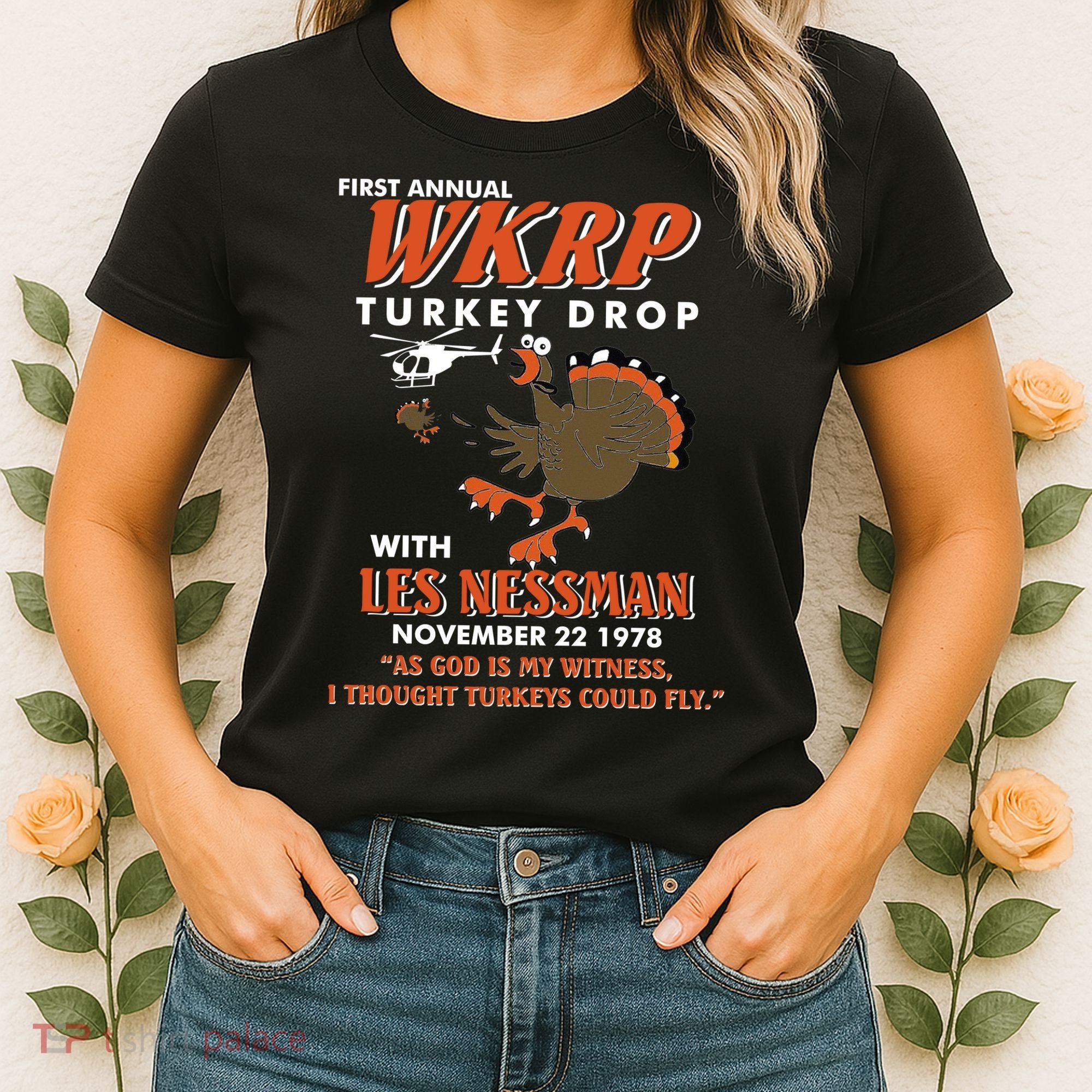 First Annual Wkrp Turkey Drop With Les Nessman Women's T-Shirt