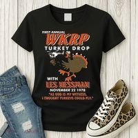 First Annual Wkrp Turkey Drop With Les Nessman Women's T-Shirt thumb 3