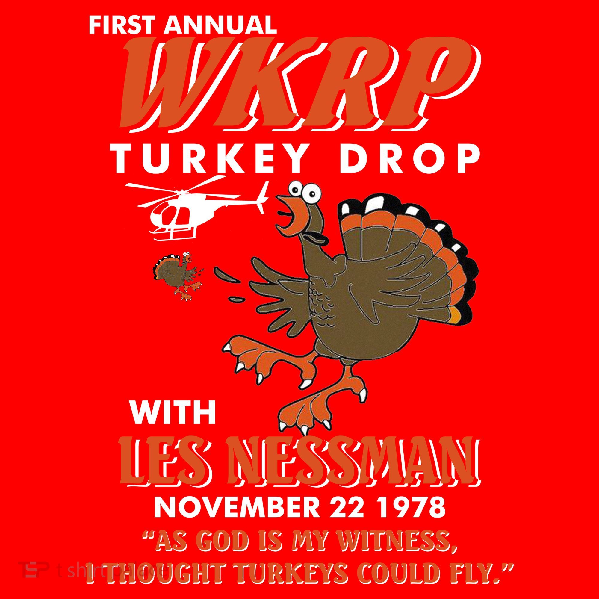 First Annual Wkrp Turkey Drop With Les Nessman Santa Hat