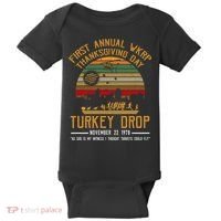 First Annual WKRP Thanksgiving Day Turkey Drop Baby Bodysuit thumb 0