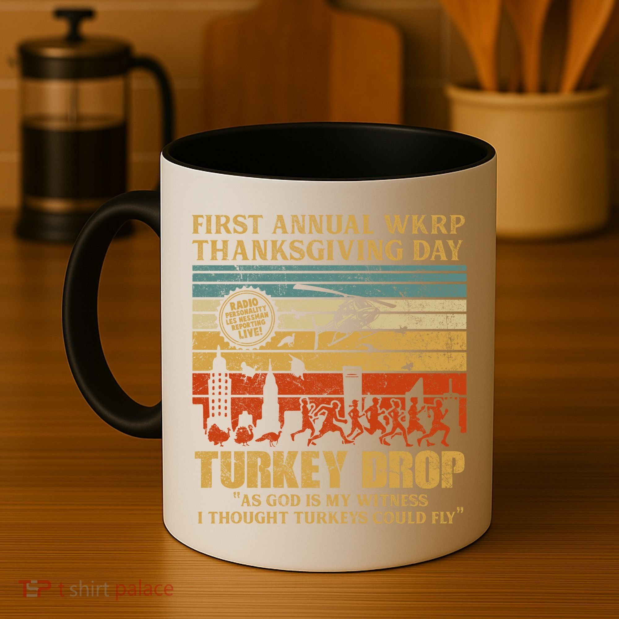 First Annual WKRP Thanksgiving Day Turkey Drop Coffee Mug