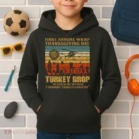 First Annual WKRP Thanksgiving Day Turkey Drop Kids Hoodie thumb 2