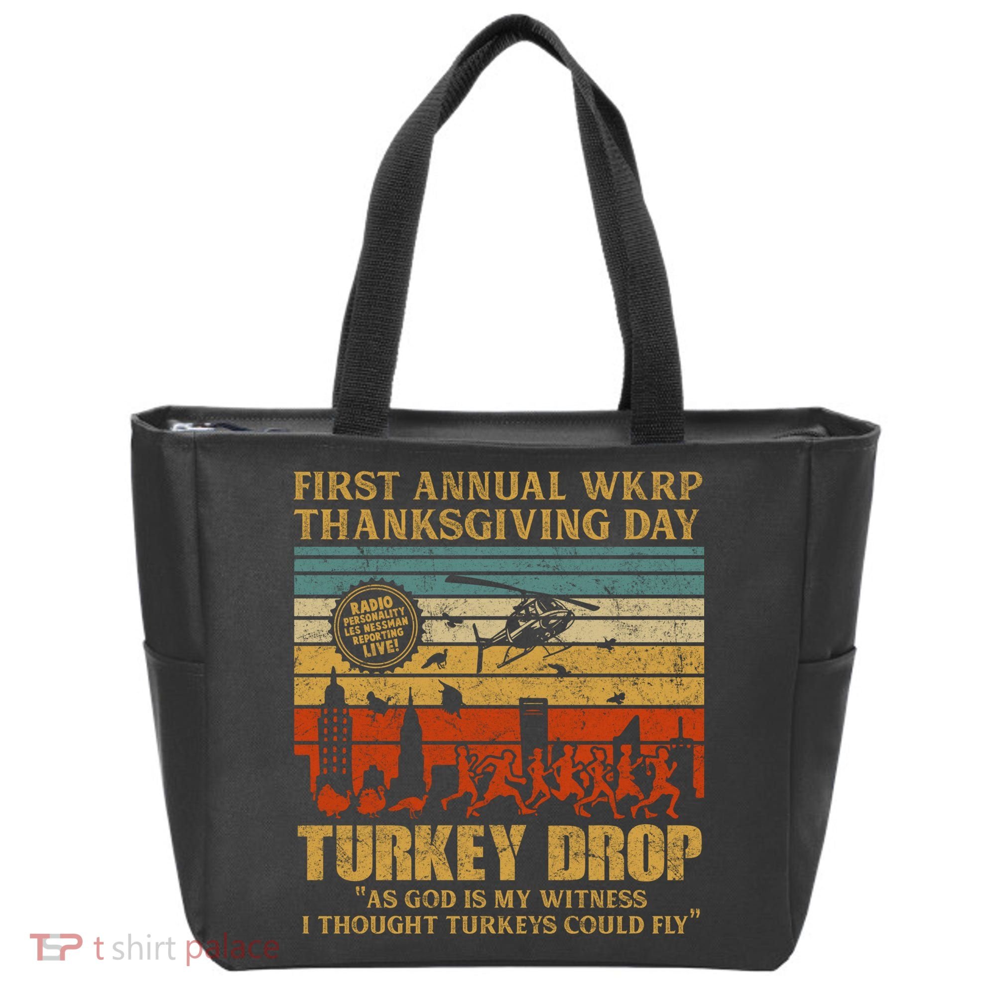 First Annual WKRP Thanksgiving Day Turkey Drop Tote Bag