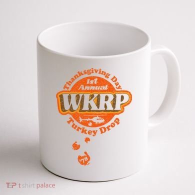 First Annual WKRP Thanksgiving Day Turkey Drop Coffee Mug back
