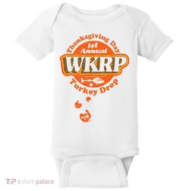 First Annual WKRP Thanksgiving Day Turkey Drop Baby Bodysuit