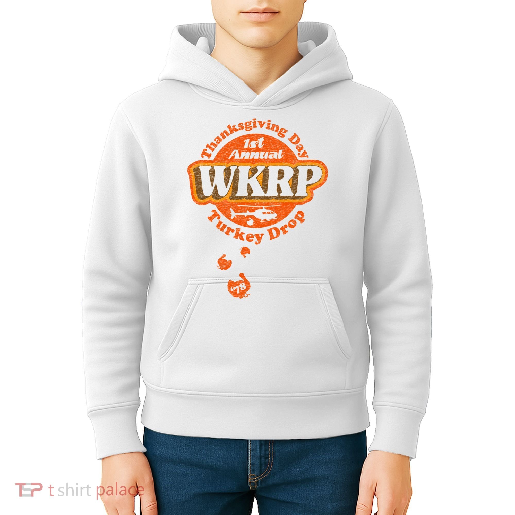 First Annual WKRP Thanksgiving Day Turkey Drop Kids Hoodie