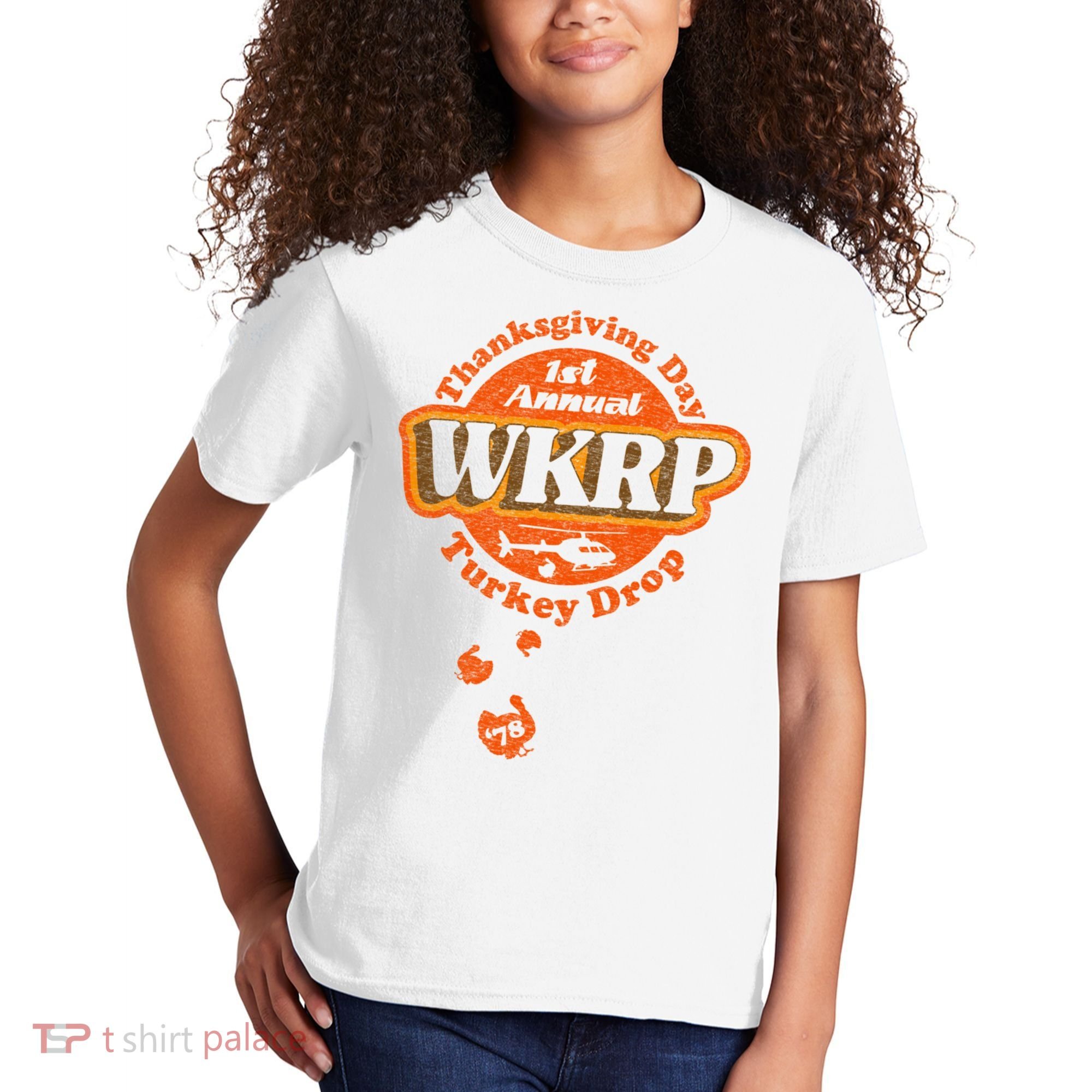 First Annual WKRP Thanksgiving Day Turkey Drop Kids T-Shirt