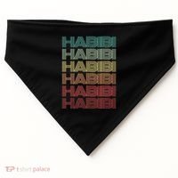 Funny Arabic Word HABIBI Retro Wife Halal Arab Yalla Wedding USA-Made Doggie Bandana thumb 0