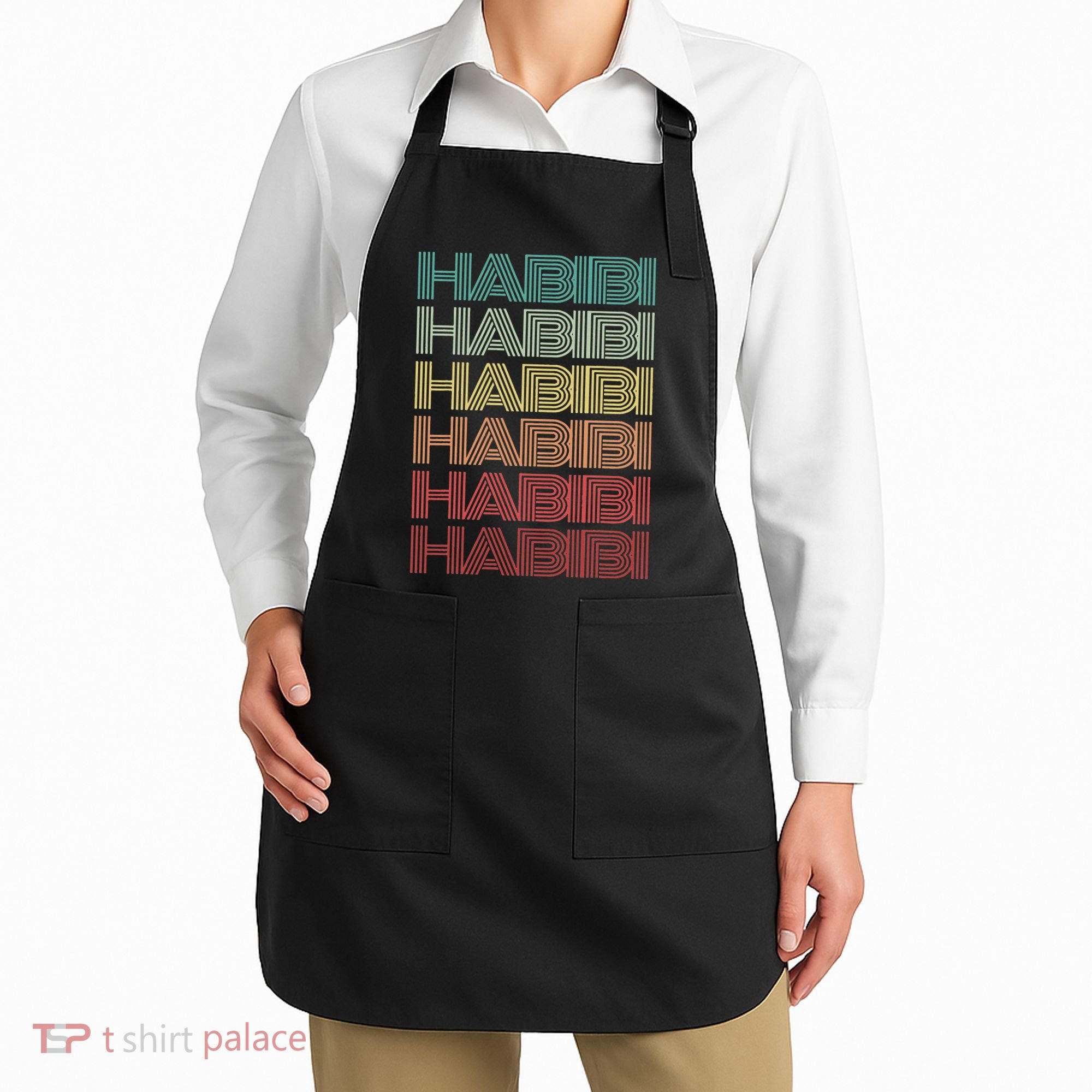 Funny Arabic Word HABIBI Retro Wife Halal Arab Yalla Wedding Apron