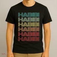 Funny Arabic Word HABIBI Retro Wife Halal Arab Yalla Wedding T-Shirt thumb 3