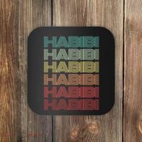 Funny Arabic Word HABIBI Retro Wife Halal Arab Yalla Wedding Coaster thumb 0