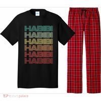 Funny Arabic Word HABIBI Retro Wife Halal Arab Yalla Wedding Pajama Set thumb 0