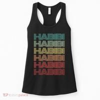 Funny Arabic Word HABIBI Retro Wife Halal Arab Yalla Wedding Women's Tank Top thumb 0