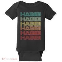 Funny Arabic Word HABIBI Retro Wife Halal Arab Yalla Wedding Baby Bodysuit thumb 0