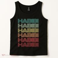 Funny Arabic Word HABIBI Retro Wife Halal Arab Yalla Wedding Tank Top thumb 2