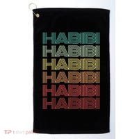 Funny Arabic Word HABIBI Retro Wife Halal Arab Yalla Wedding Golf Towel thumb 0
