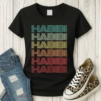 Funny Arabic Word HABIBI Retro Wife Halal Arab Yalla Wedding Women's T-Shirt thumb 3