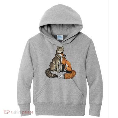 Fox And Wolf Kids Hoodie