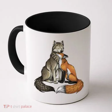 Fox And Wolf Coffee Mug