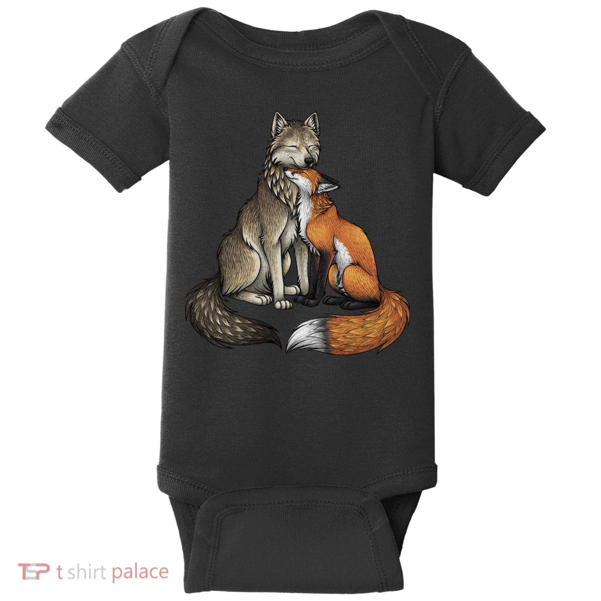 Fox And Wolf Baby Bodysuit