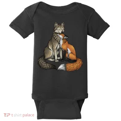 Fox And Wolf Baby Bodysuit