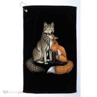 Fox And Wolf Golf Towel thumb 0