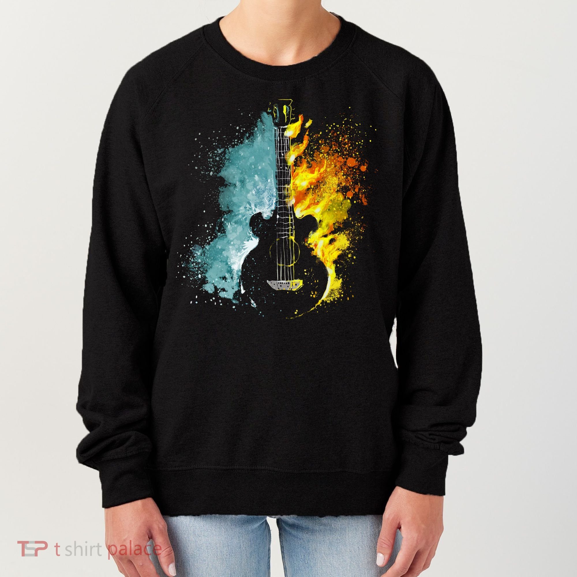 Fire And Water Guitar Women's Sweatshirt