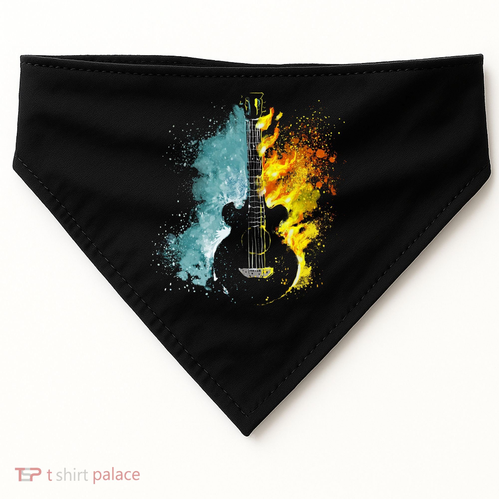 Fire And Water Guitar USA-Made Doggie Bandana