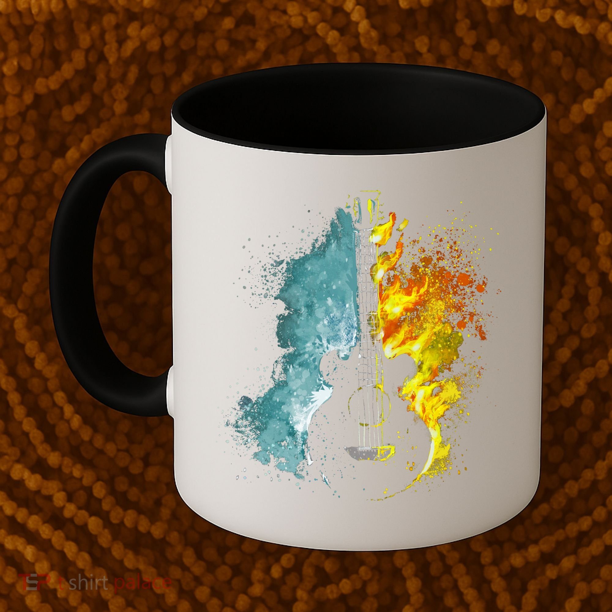 Fire And Water Guitar Coffee Mug