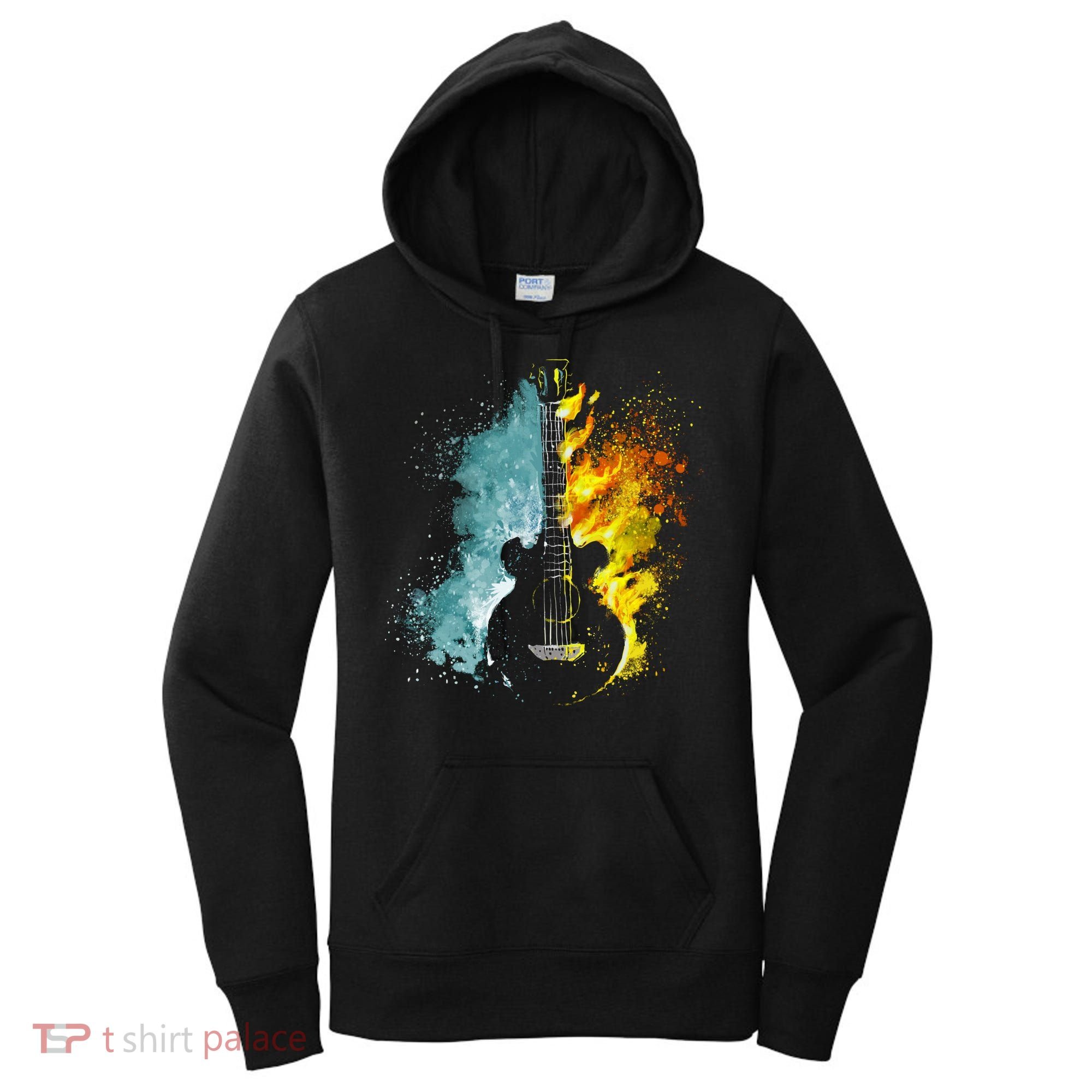 Fire And Water Guitar Women's Hoodie