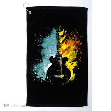 Fire And Water Guitar Golf Towel