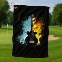 Fire And Water Guitar Golf Towel thumb 1