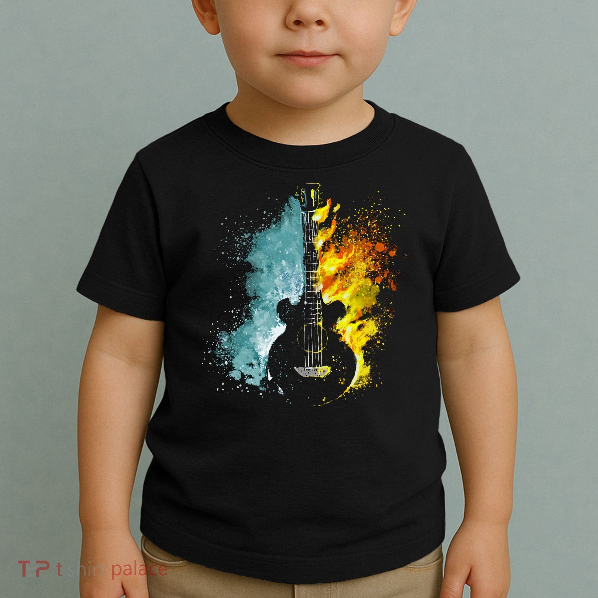 Fire And Water Guitar Toddler T-Shirt