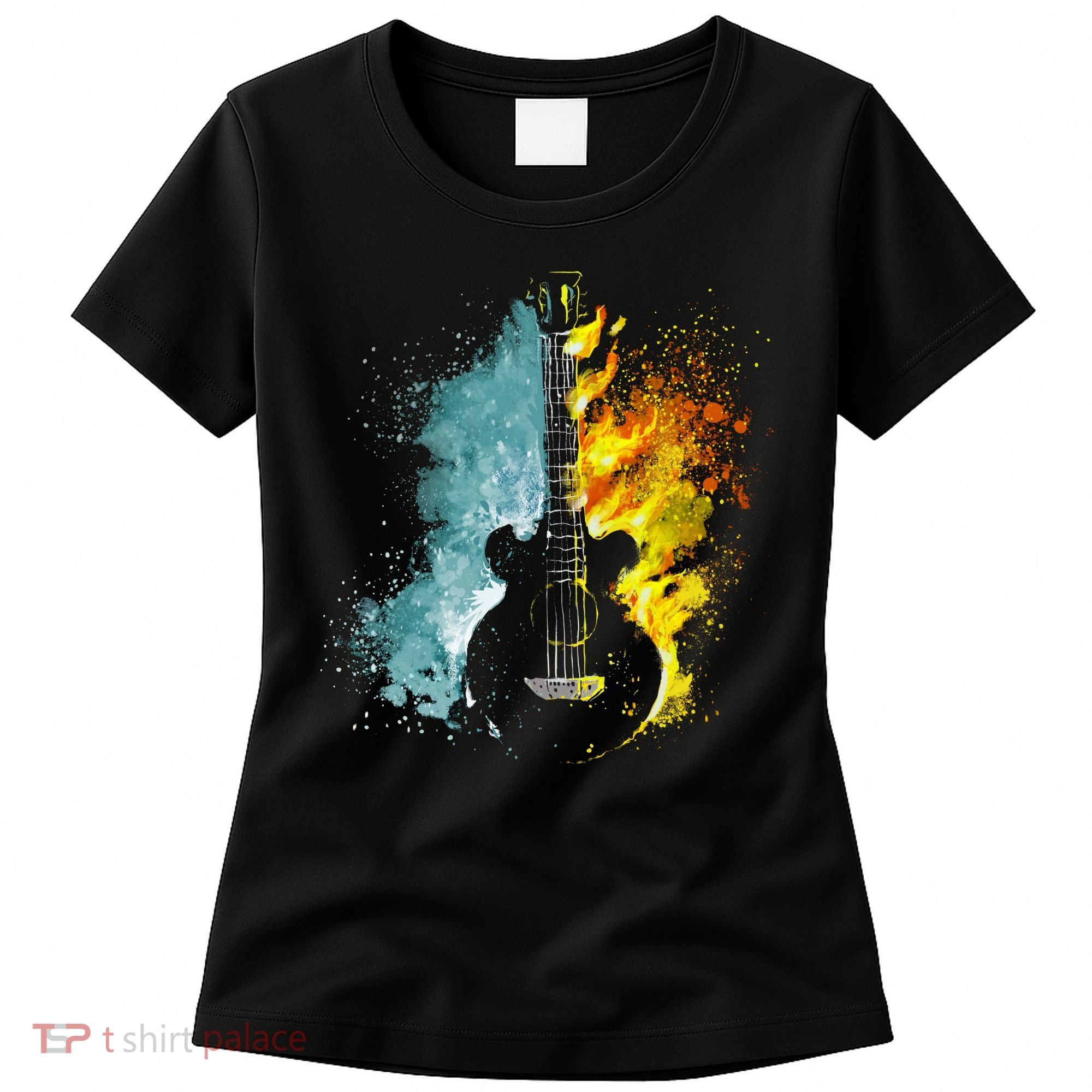 Fire And Water Guitar Women's T-Shirt