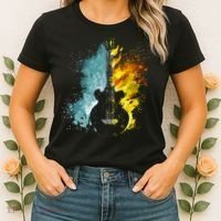 Fire And Water Guitar Women's T-Shirt thumb 2