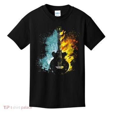 Fire And Water Guitar Kids T-Shirt