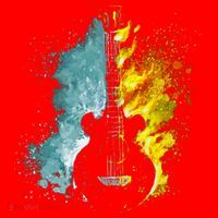 Fire And Water Guitar Santa Hat thumb 1