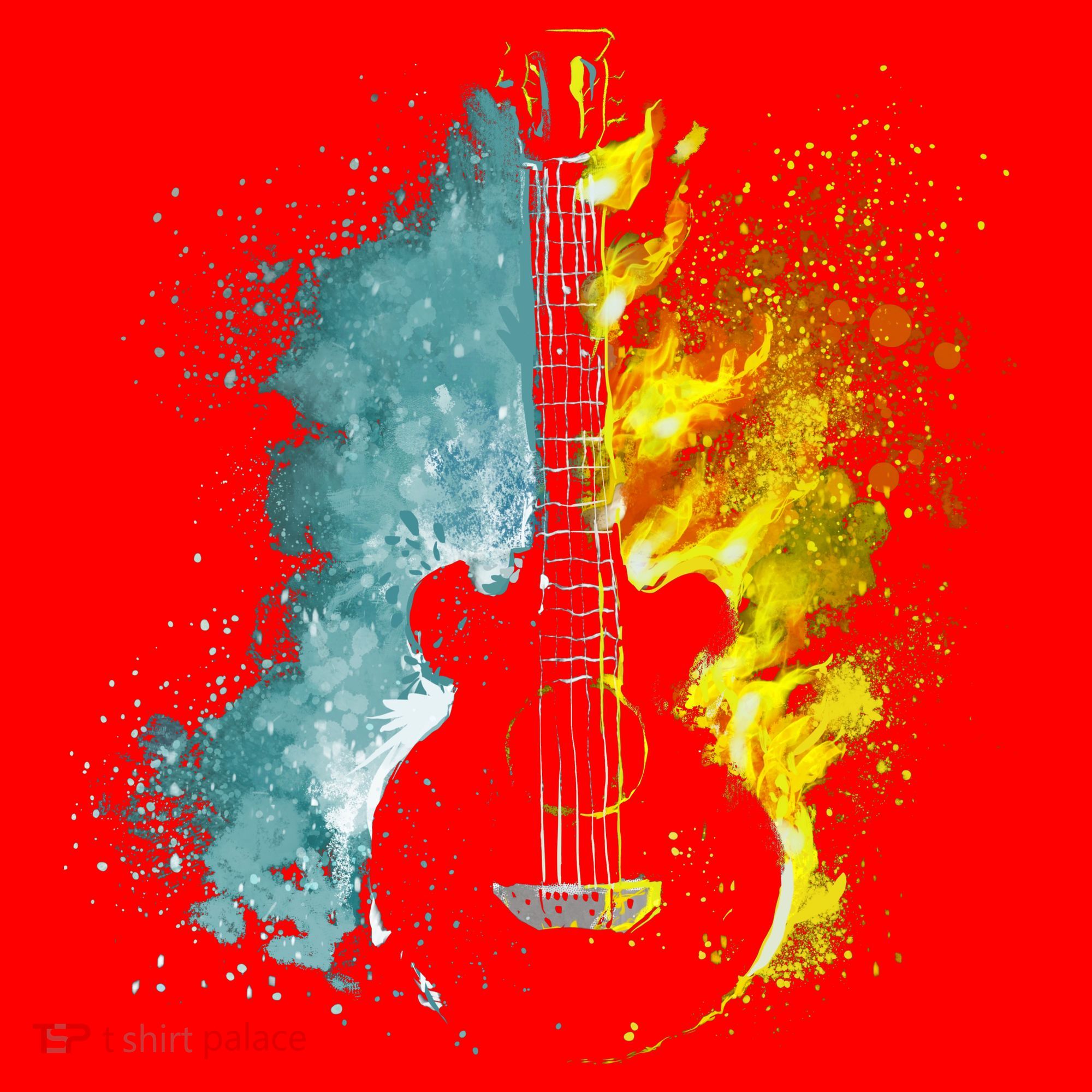 Fire And Water Guitar Santa Hat