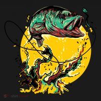 Fishing Art Wave Sunset Doggie Tank thumb 4