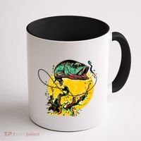 Fishing Art Wave Sunset Coffee Mug thumb 1