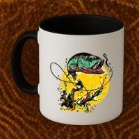 Fishing Art Wave Sunset Coffee Mug thumb 2