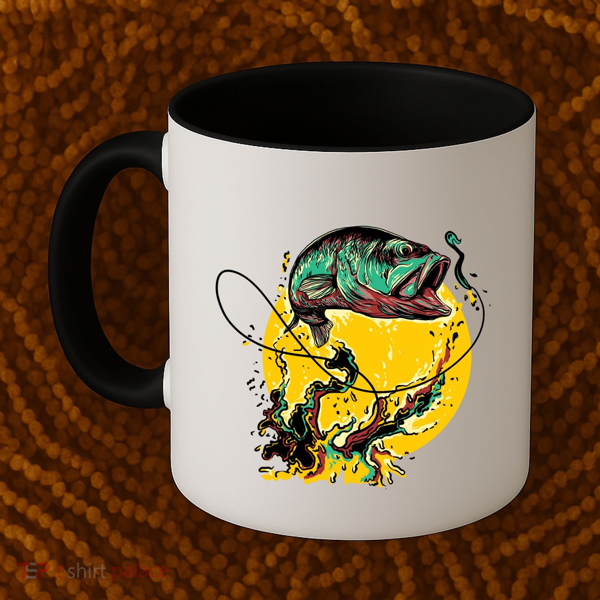 Fishing Art Wave Sunset Coffee Mug