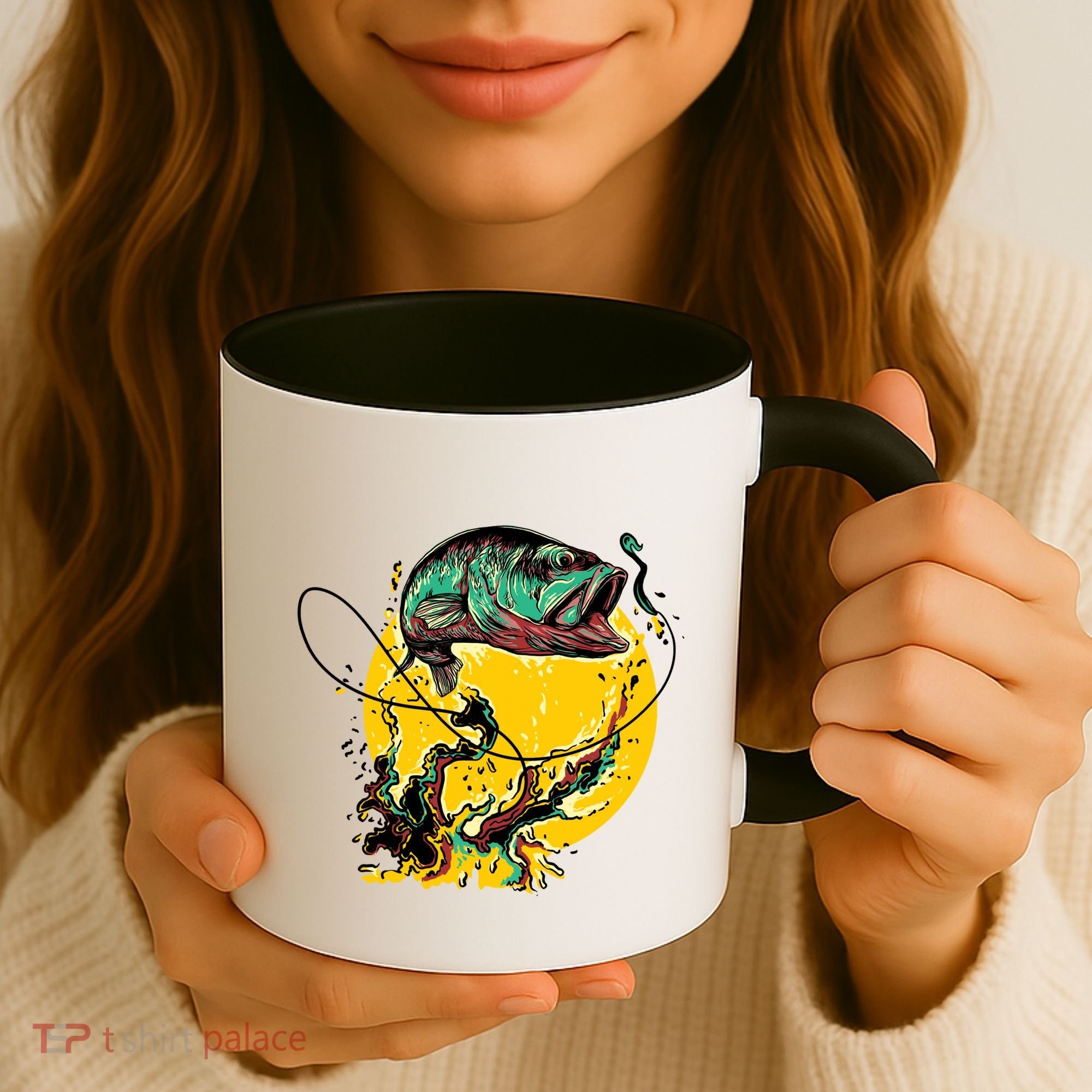 Fishing Art Wave Sunset Coffee Mug