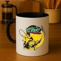 Fishing Art Wave Sunset Coffee Mug thumb 4