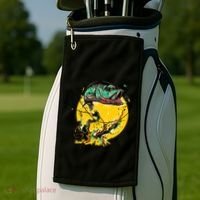 Fishing Art Wave Sunset Golf Towel thumb 2
