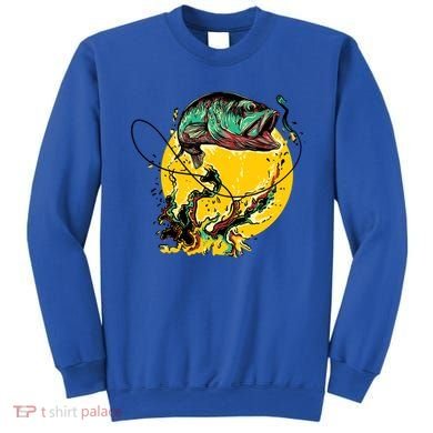 Fishing Art Wave Sunset Sweatshirt
