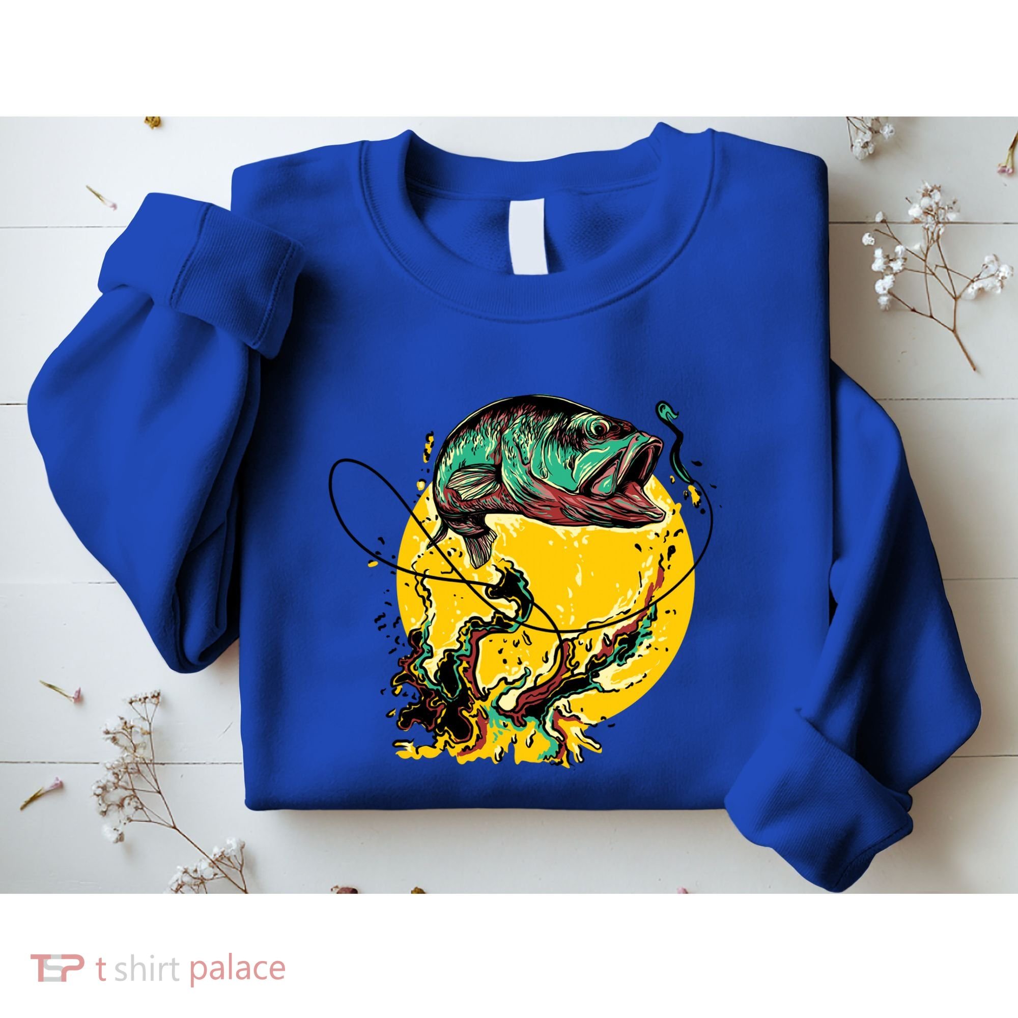 Fishing Art Wave Sunset Sweatshirt
