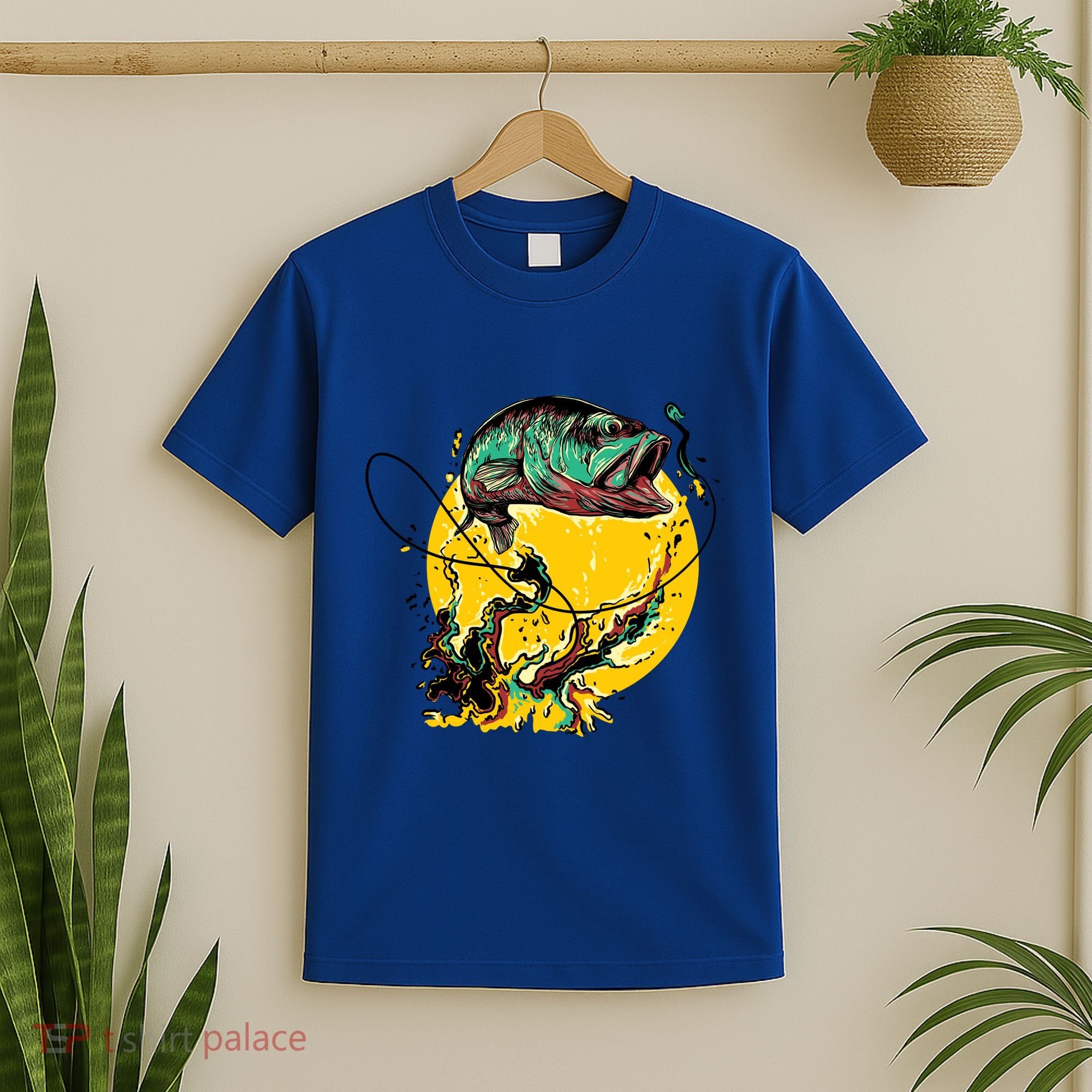 Fishing Art Wave Sunset T-Shirt