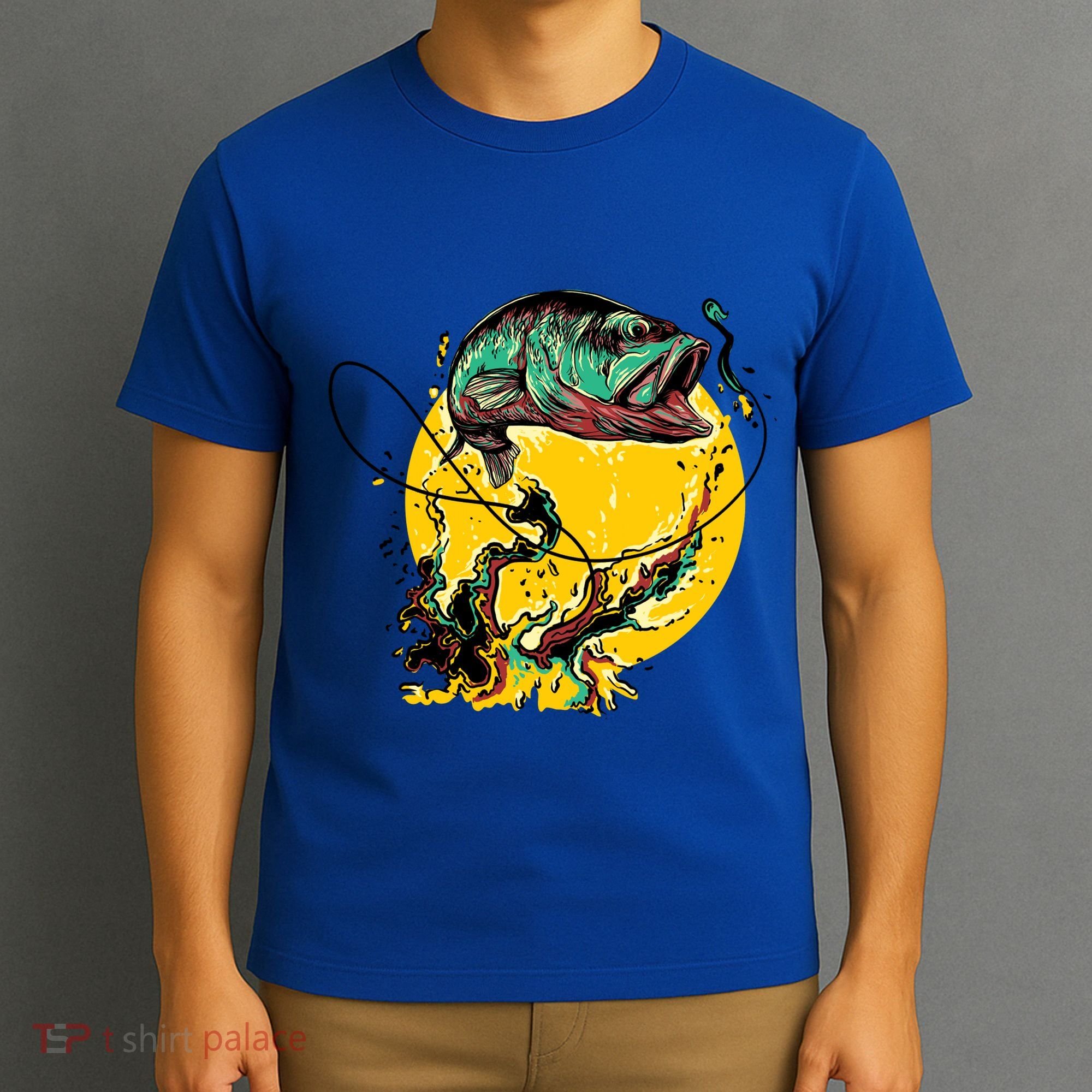 Fishing Art Wave Sunset T-Shirt