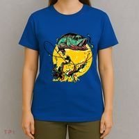 Fishing Art Wave Sunset T-Shirt thumb 4